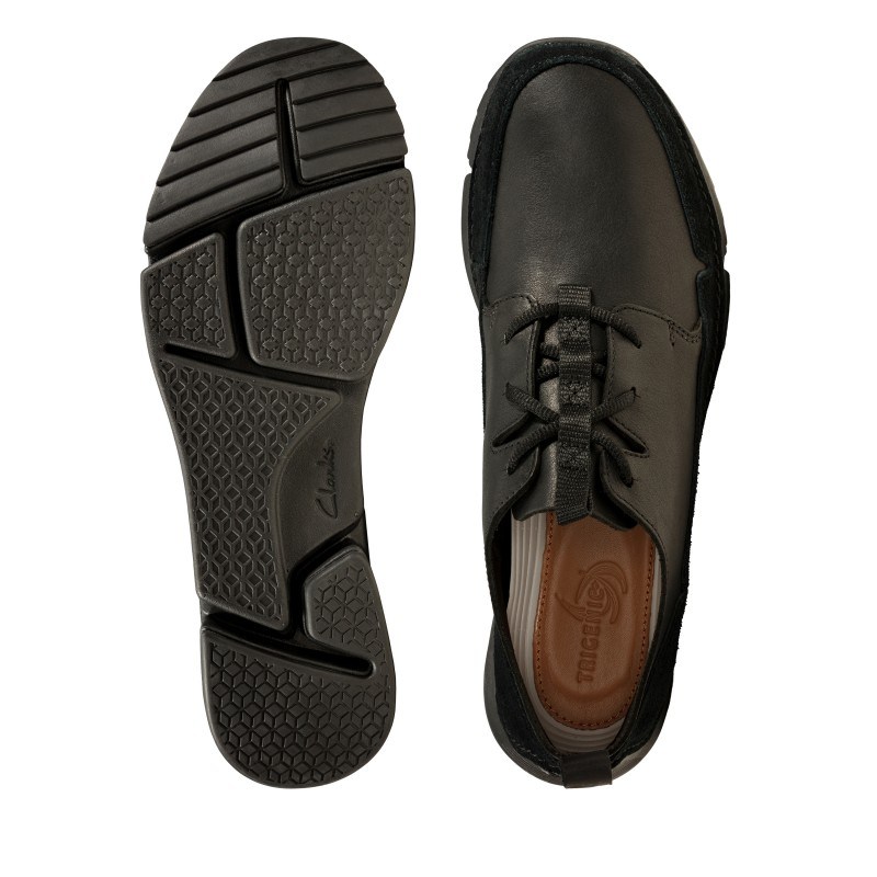 Мъжки обувки с връзки Clarks Tri Solar естествена кожа черни